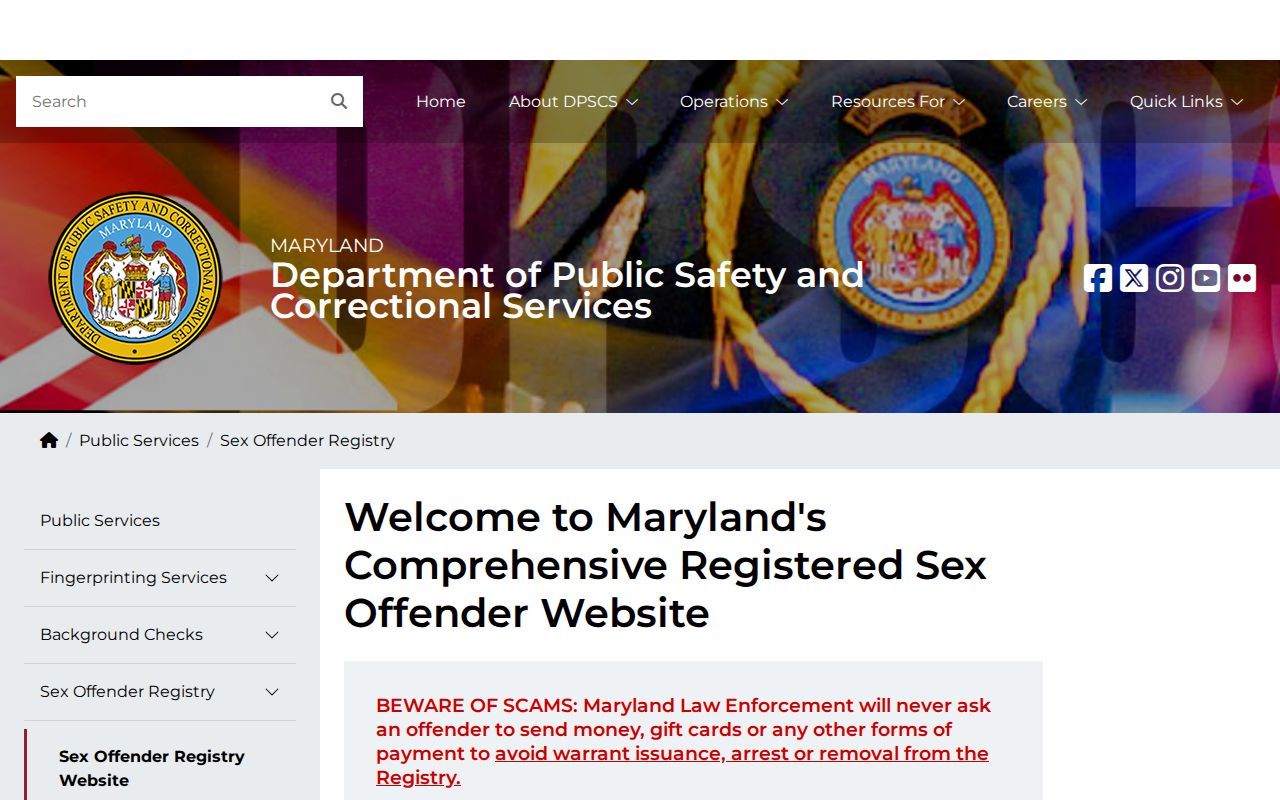Prince George’s County released-mugshot boundary in the Maryland registry